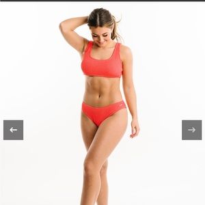 Muted Peach Ribbed Swimsuit